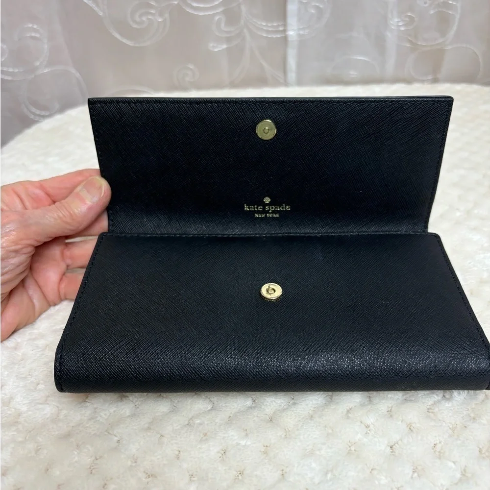 KATE SPADE Saffiano Black Leather Iphone  Wallet
